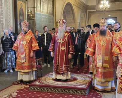 Епископ Славгородский и Каменский Иоасаф сослужил митрополиту Санкт-Петербургскому и Ладожскому Варсонофию в Сампсониевском соборе города Санкт-Петербург